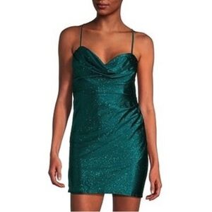 Honey and Rosie Sparkling Teal Mini Dress XL NWT